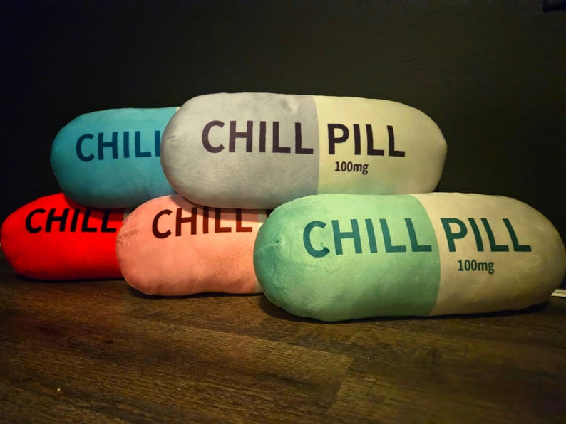 Chill pill decorative throw pillow gift for home, apartment, dorm room decor, nurse, dental, housewarming, birthday, aesthetic room decor