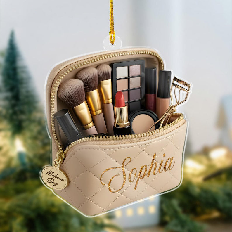 Personalized Makeup Ornament 2025: Beauty Bag Keepsake, Christmas Gift Makeup Lovers