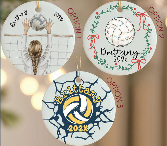 Personalized Volleyball Ornament for Volleyball Team, Custom Christmas Ornament for Volleyball Player, Girl Volleyball Team Gift for Coach