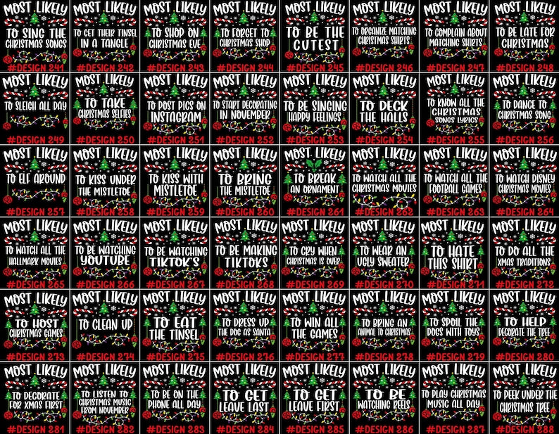 480 Quotes Most Likely to Christmas Shirt, Family Matching Christmas T-Shirts, Christmas Shirt, Funny Christmas Shirt, Family Pajamas