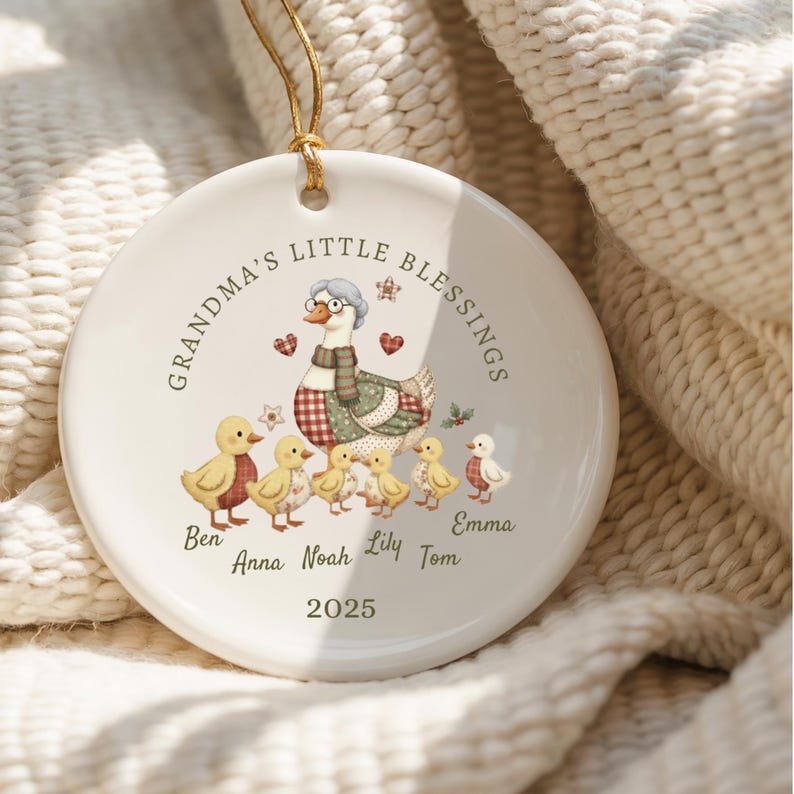 Grandma s Little Blessings Ornament, Personalized Grandkids Ornament 2026, Custom Goose Ornament, Christmas Gift for Nana