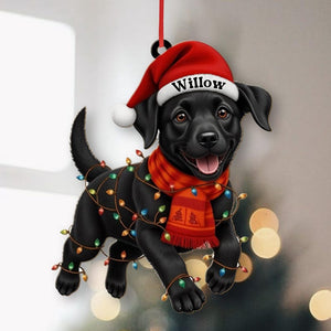 Custom Black Labrador Retriever Christmas Ornament, Flat 2D Pet Wooden Ornament 2025, Pet Lover Gift, Christmas Dog Decor, Dog Name Ornament
