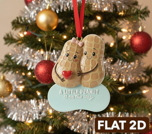 Personalized Peanut Expecting Parents Christmas Ornament, Baby Arriving Ornament, Pregnancy Christmas Ornament, Couple Keepsake, Peanut Gift