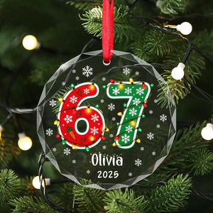 Six Seven Ornament, Personalized 6 7 Funny Christmas Gift, 67 Custom Kids Yearly Ornament Keepsake, Trending Teen Slang, 6 7 meme Gift