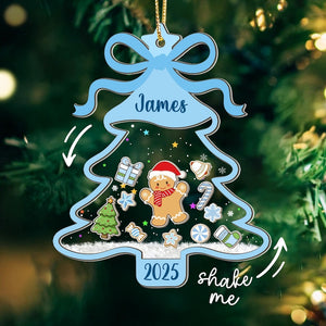 Personalized Girl Babys First Christmas Shaker Ornament: Gingerbread Kids Christmas Gift