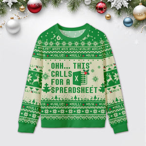 Ohh...This Calls for a Spreadsheet Ugly Christmas Sweatshirt, Excel Group Matching Sweatshirt, Christmas Party Gift, Xmas Gift 2025 il_794xN.7352741039_4v5v.jpg