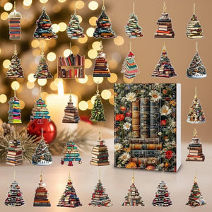 Book Lover Advent Calendar 2025 24 Days Reading-Themed Acrylic Ornaments | Bookish Christmas Countdown Box | Gift for Readers