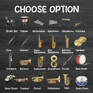 Custom Marching Band Trumpet Ornament, High School Band Uniform Music Team Instrument Christmas Gift