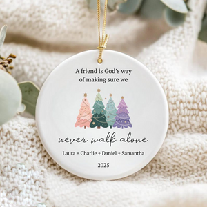 Personalized Best Friends Ornament, Custom Besties Ornament, Friendship Ornament, BFF Christmas Tree Keepsake, Christmas Gift for Friends