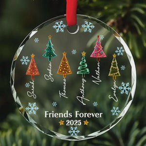 Personalized Friends Forever Glass Ornament, Best Friend Christmas Gift, Friendship Tree Decoration, Holiday Keepsake For Her, Xmas Gifts