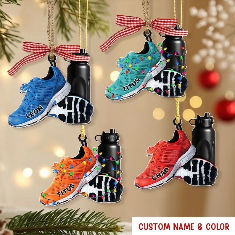 Custom Runner Shoes Ornament: Marathon Ornament, Running Christmas Gift