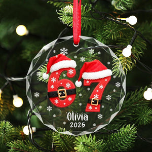 Six Seven Ornament, Personalized 6 7 Funny Christmas Gift, 67 Custom Kids Yearly Ornament Keepsake, Trending Teen Slang, 6 7 meme Gift