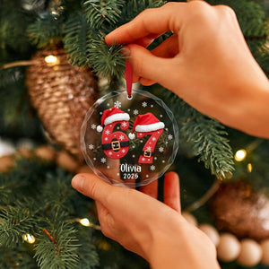 Six Seven Ornament, Personalized 6 7 Funny Christmas Gift, 67 Custom Kids Yearly Ornament Keepsake, Trending Teen Slang, 6 7 meme Gift