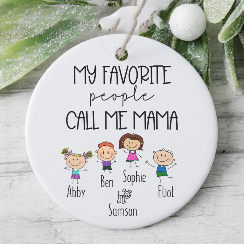Mama Ornament With Kids Names, Personalized Mama Ornament, Mama Gift From Children, Mama Gift From Kids, Mom Mommy Mother's Day Keepsake