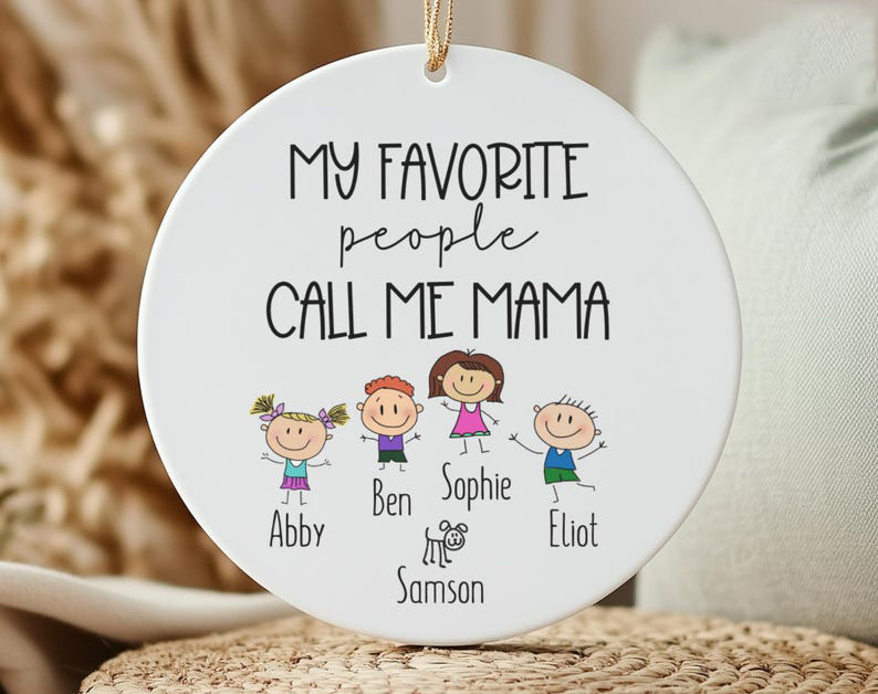 Mama Ornament With Kids Names, Personalized Mama Ornament, Mama Gift From Children, Mama Gift From Kids, Mom Mommy Mother's Day Keepsake