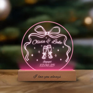 Personalized Engagement LED Night Light | Custom Couple Gift, christmas gift