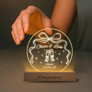 Personalized Engagement LED Night Light | Custom Couple Gift, christmas gift