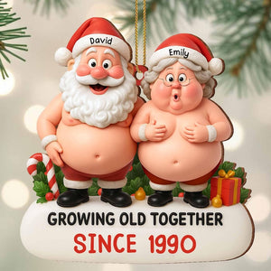 Custom Santa & Mrs. Claus Couple Ornament, Christmas Gift for Couples, Growing Old Together Holiday Keepsake, Romantic Xmas Tree Decor 2025