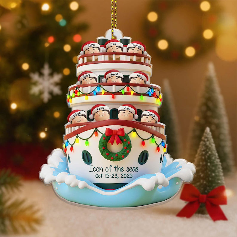 Personalized Cruise Ship Vacation Ornament, Cruise Ship Ornament, Personalized Vacation Ornament, Cruise Christmas Gift, Cruise Lover Gift
