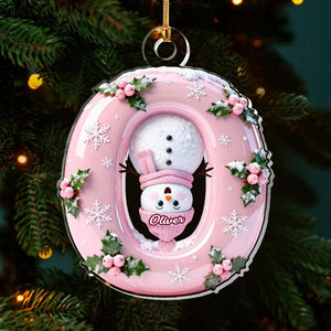 Merry Christmas Custom Letter Snowman Personalized Acrylic Ornament