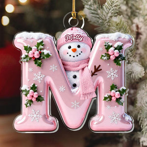 Merry Christmas Custom Letter Snowman Personalized Acrylic Ornament