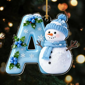 Merry Christmas Custom Letter Snowman Personalized Acrylic Ornament