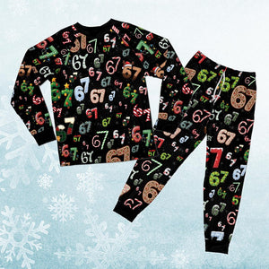 6 7 Meme Christmas Pajama Set, Holiday Family Matching PJs