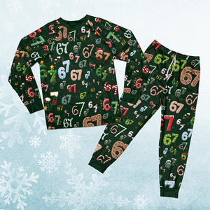 6 7 Meme Christmas Pajama Set, Holiday Family Matching PJs