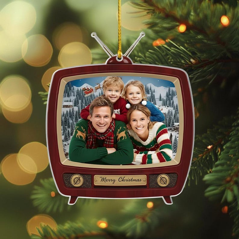 Personalized Retro TV Photo Ornament, Custom Acrylic Christmas Keepsake Gift 2025