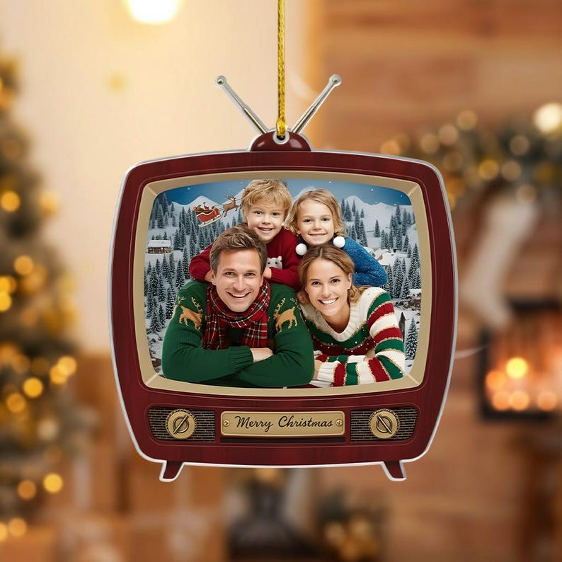 Personalized Retro TV Photo Ornament, Custom Acrylic Christmas Keepsake Gift 2025