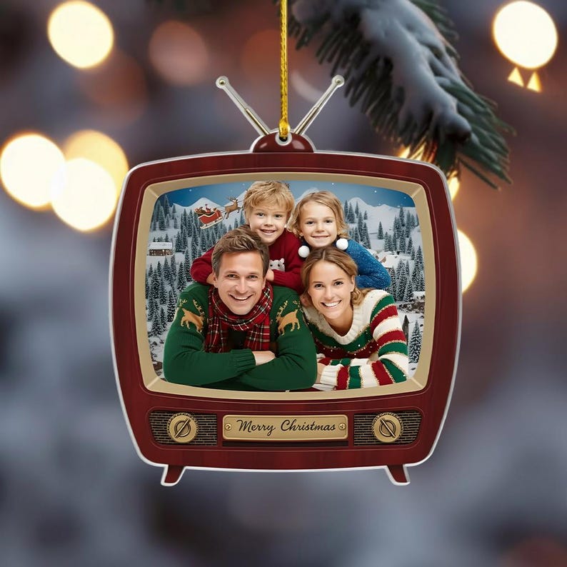 Personalized Retro TV Photo Ornament, Custom Acrylic Christmas Keepsake Gift 2025