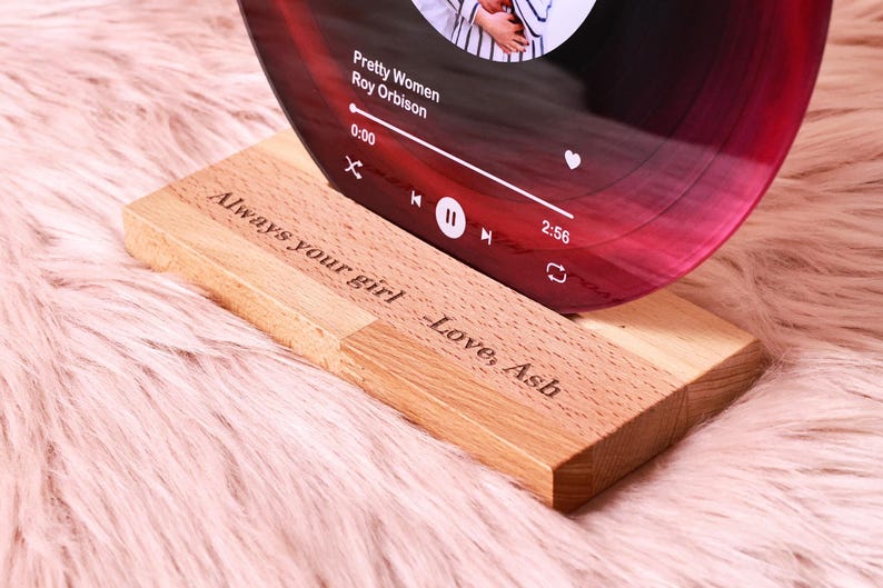 Personalized Vinyl Record with Photo - Acrylic Song Plaque - Anniversary Gift for Friends - Birthday Gift for Her Him - Christmas Gifts
