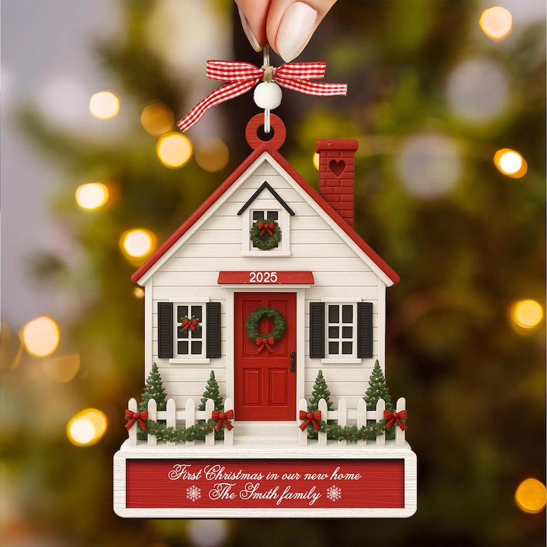 New Home Christmas Ornament 2025,First Christmas in Our New Home Ornament,Happy New Home Gift,New Home Decor,Address Ornament,Christmas Gift