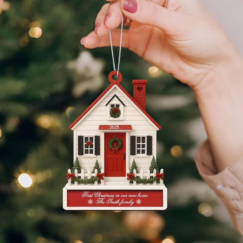 New Home Christmas Ornament 2025,First Christmas in Our New Home Ornament,Happy New Home Gift,New Home Decor,Address Ornament,Christmas Gift