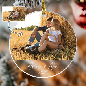 Personalized Photo Ornament, Custom Picture Ornament, Couple Ornament, Couples Gifts, Unique Ornament, Glass Ornament, Keepsake Ornament
