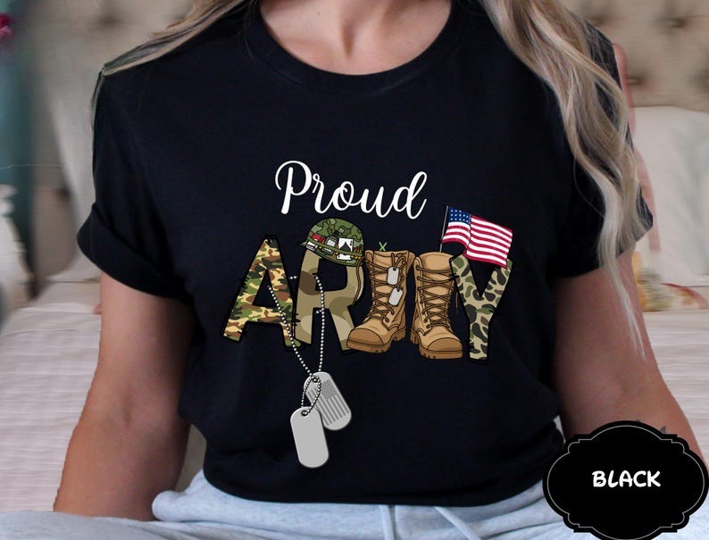 Custom Proud Army Family Mom Dad Brother Shirts, Personalized Army Dad Shirt, USA Army Family Outfits, Military Family Gift
