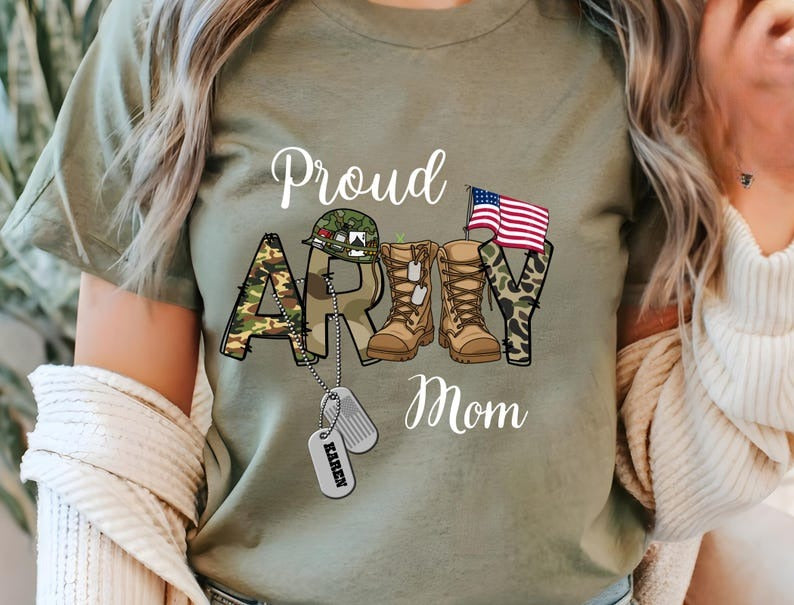 Custom Proud Army Family Mom Dad Brother Shirts, Personalized Army Dad Shirt, USA Army Family Outfits, Military Family Gift
