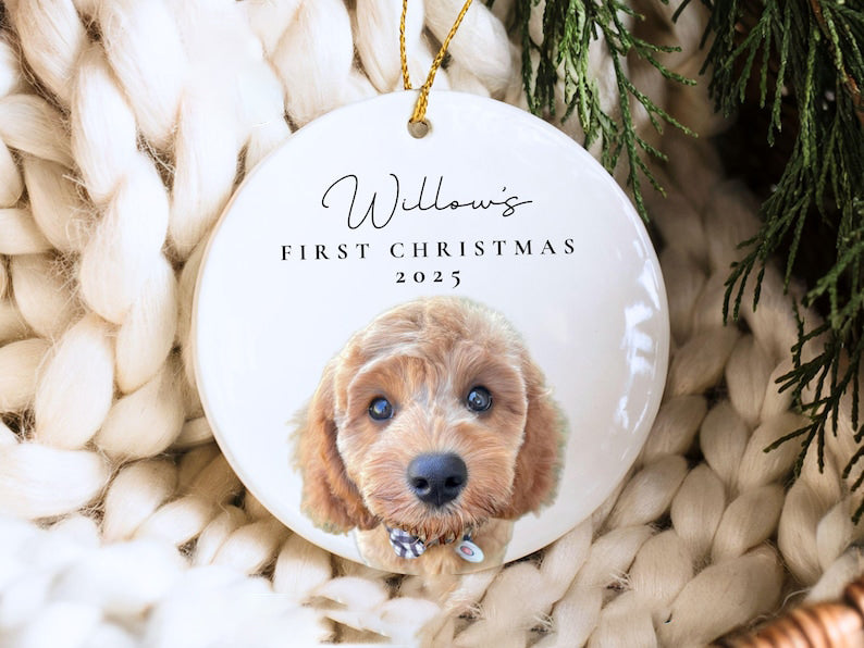 Dogs First Christmas Personalized Dog Christmas Ornament Puppy s First Christmas Ornament Pet Picture Ornament Dog s 1st Christmas Ornament