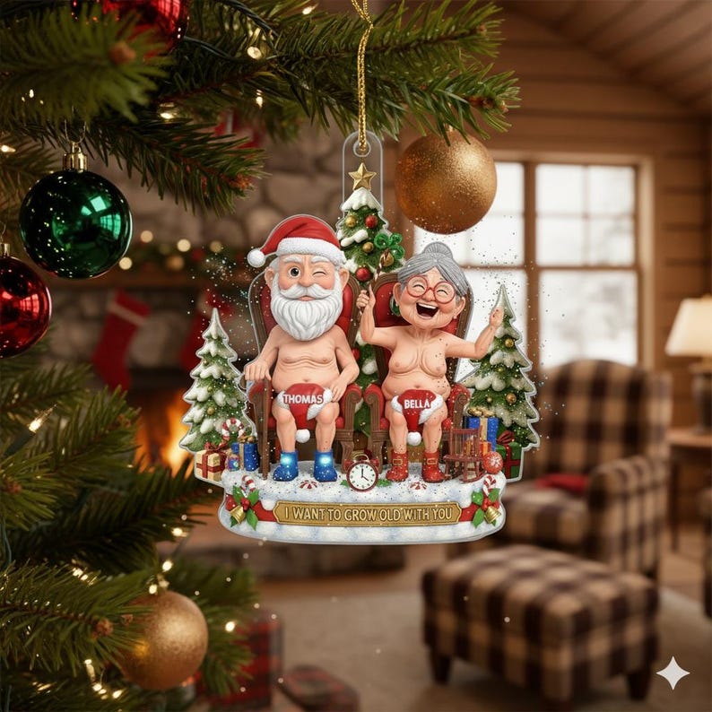 2D Personalized Family Ornaments, Christmas Keepsake & Anniversary Gift, Holiday Gift, Husband Wife Gift, Custom Couple Christmas Ornament