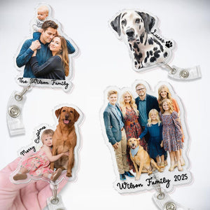 Custom Photo Badge Reel, Personalized Badge Reel Holder, Nurse Badge Reel, Retractable Badge Holder, Custom Photo Portrait Badge Reel Gift