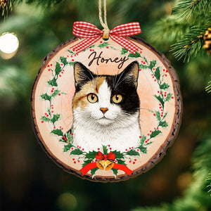 Personalized Watercolor Pet Ornament: Custom Wooden Pet Portrait From Photo, Pet Lovers Gift Dog Lovers Gift Cat Lovers Gift