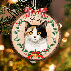 Personalized Watercolor Pet Ornament: Custom Wooden Pet Portrait From Photo, Pet Lovers Gift Dog Lovers Gift Cat Lovers Gift