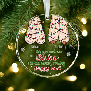 Personalized Couple Glass Ornament, Funny Christmas Gift, Cute Christmas Keepsake for Partners, Gift For Couples, Funny Xmas Ornament