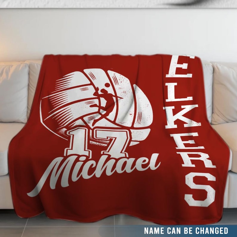 Personalized Volleyball Team Blanket: Custom Senior Gift, Senior 2025 Sports blanket, Volleyball Team Blanket with Name and Number
