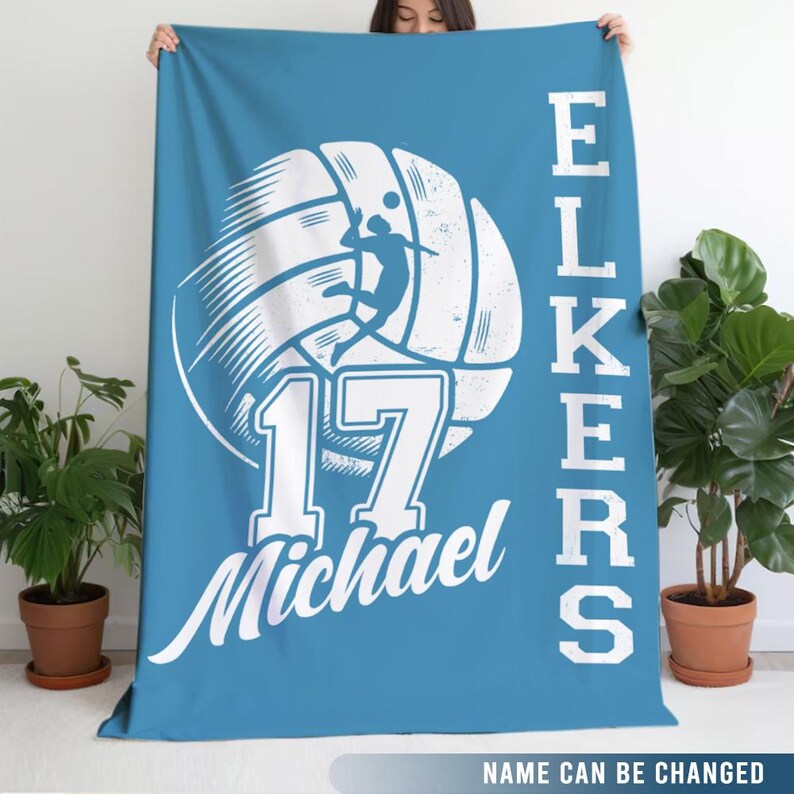 Personalized Volleyball Team Blanket: Custom Senior Gift, Senior 2025 Sports blanket, Volleyball Team Blanket with Name and Number