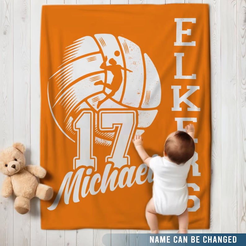 Personalized Volleyball Team Blanket: Custom Senior Gift, Senior 2025 Sports blanket, Volleyball Team Blanket with Name and Number