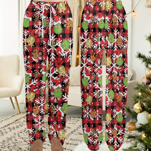 Grinch Christmas Pajama Pants, Holiday Cozy Plaid Grinch Pj Pants, Family Matching Christmas Pajamas, Xmas Season Sleepwear, Christmas Gift