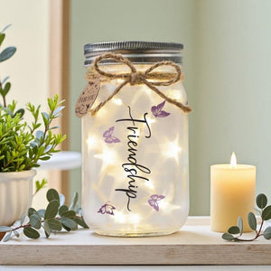 Friendship Jar Night Light: Starlit Mason Jar Gift for Her