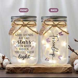 Friendship Jar Night Light: Starlit Mason Jar Gift for Her