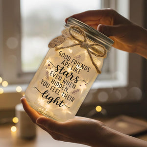 Friendship Jar Night Light: Starlit Mason Jar Gift for Her